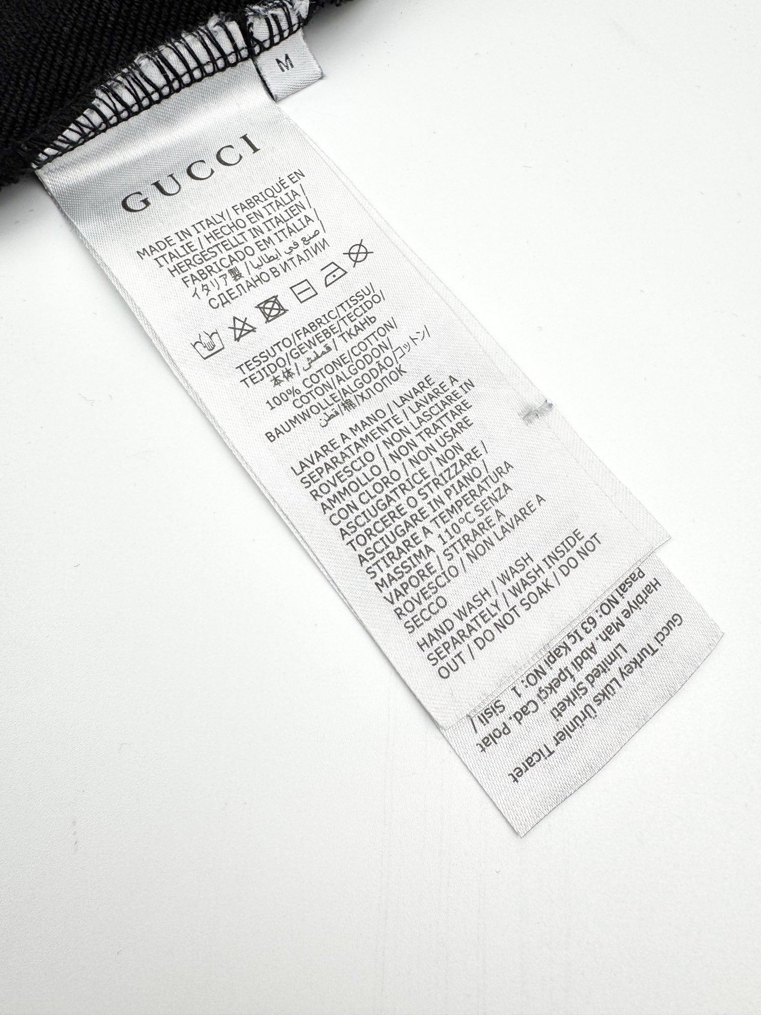 구찌 블랙 자수 저지 맨투맨