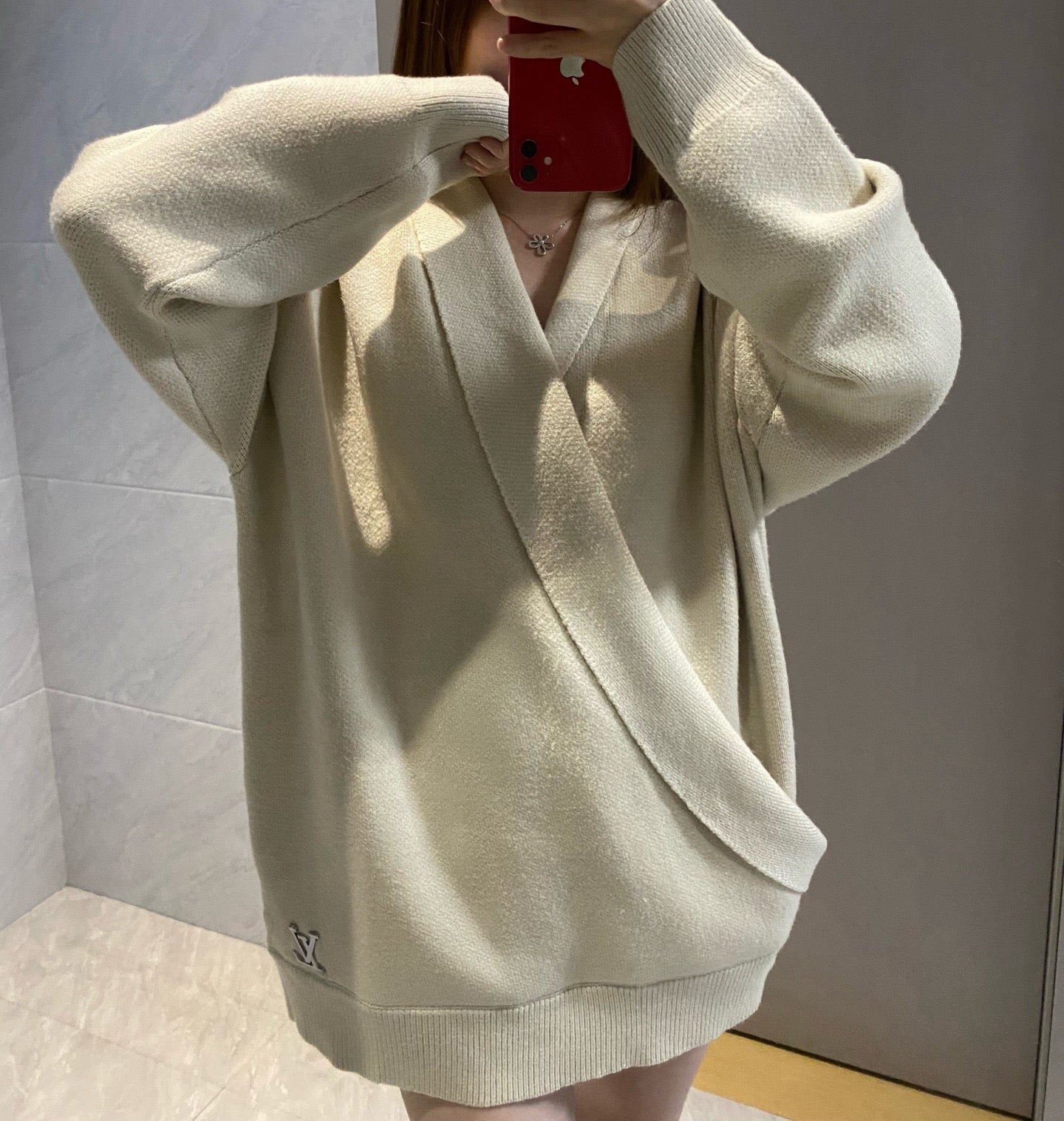 루이비통 숄 칼라 니트 자켓