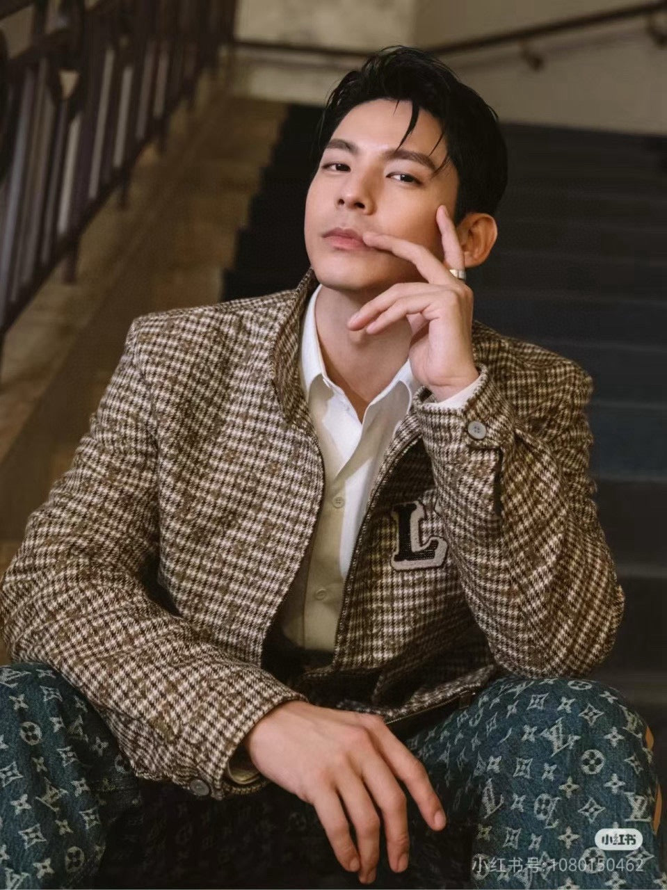 루이비통 울 해링턴 블루종
