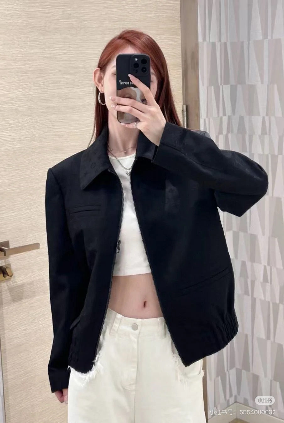 루이비통 모노그램 자카드 울 제트 포켓 블루종