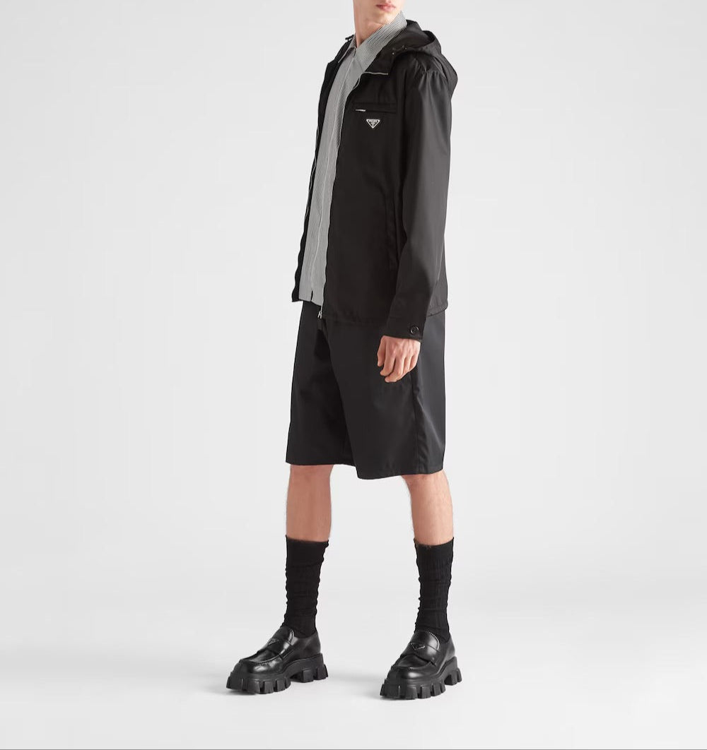 프라다 리나일론 후드 블루종 자켓