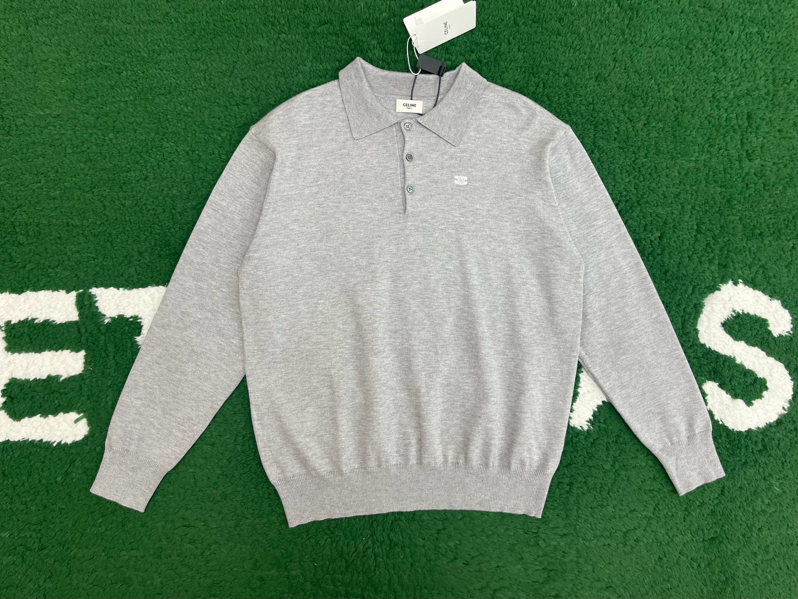 셀린느 파인 코튼 폴로 스웨터