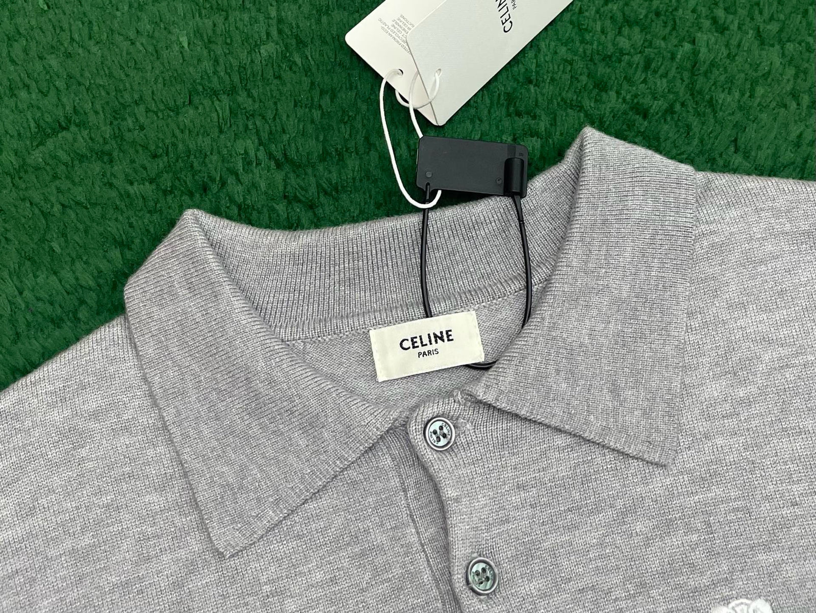 셀린느 파인 코튼 폴로 스웨터
