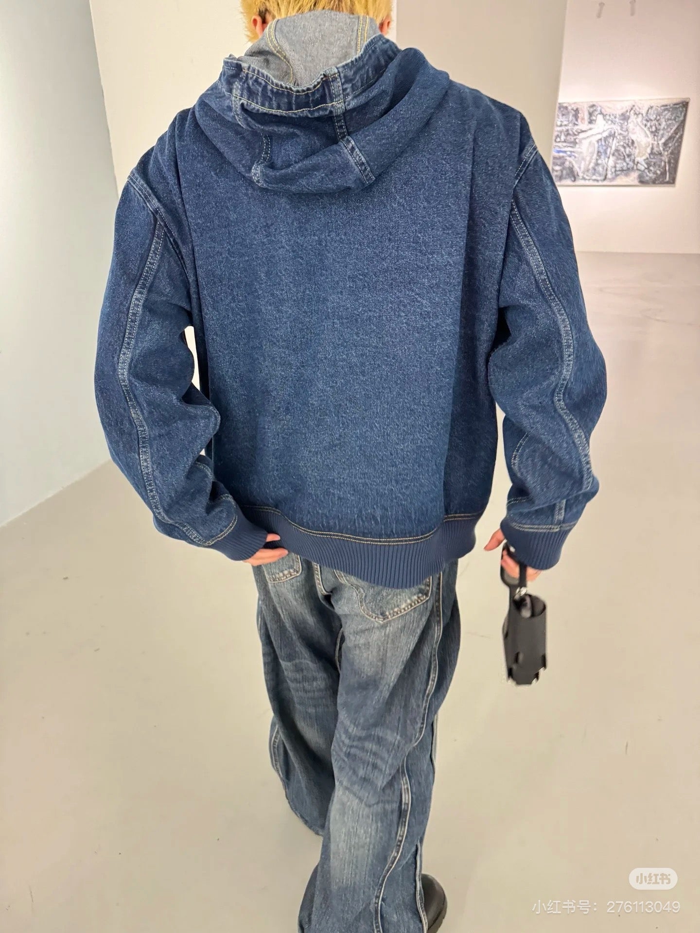 디올 코튼 데님 크리스찬 디올 태그 후드 자켓
