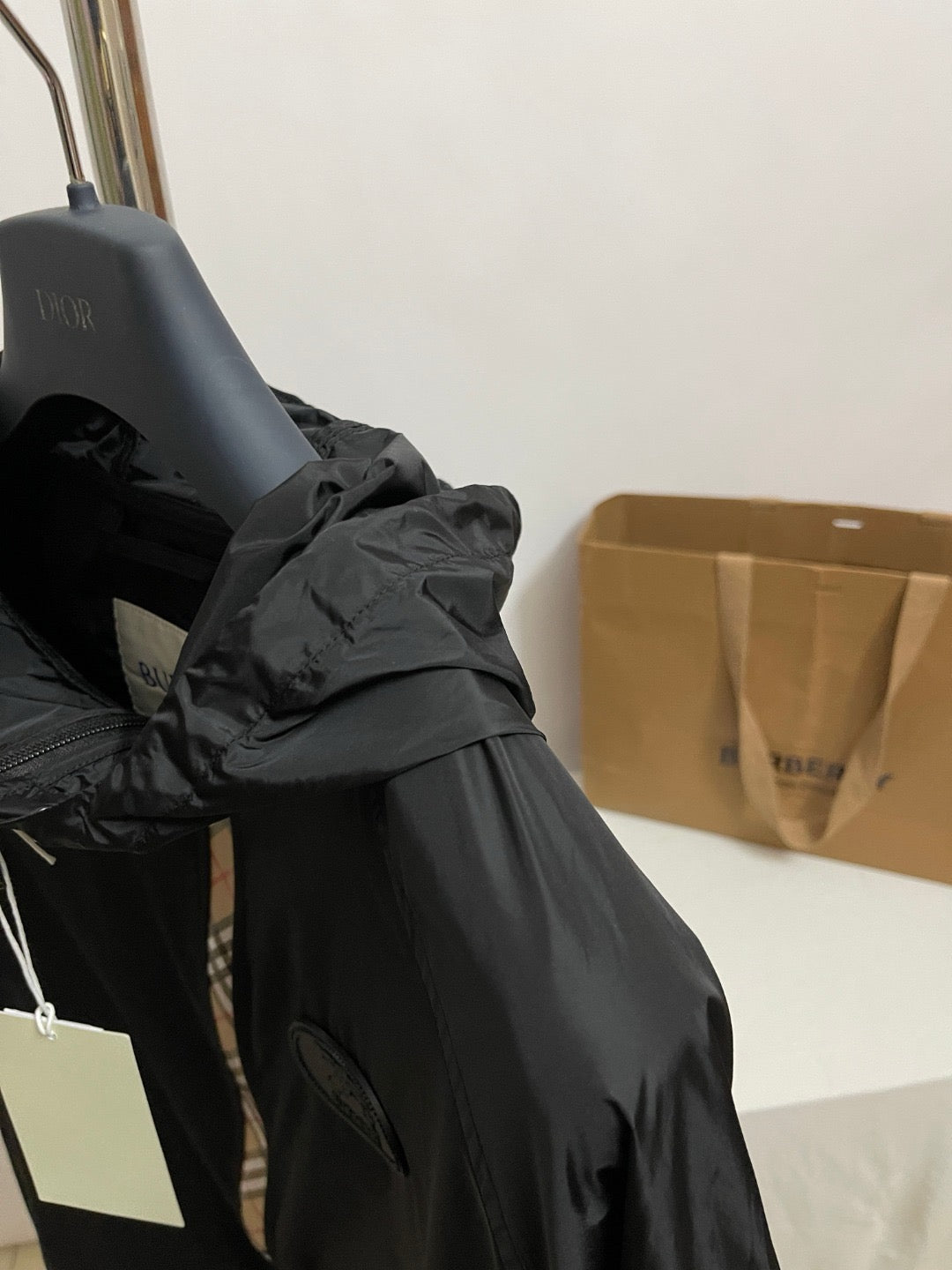 버버리 체커 테이프 나일론 후드 자켓