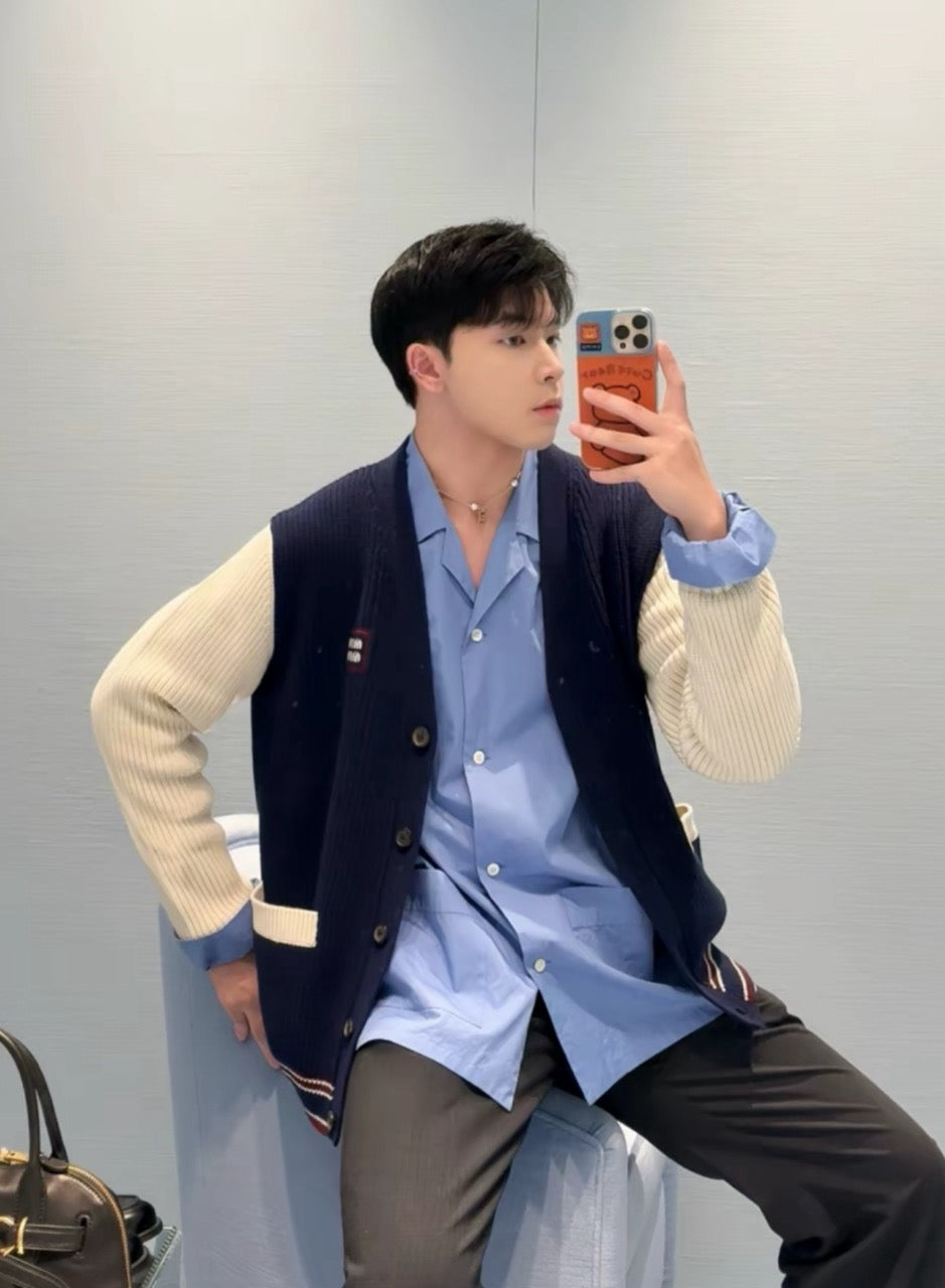 미우미우 울 캐시미어 가디건