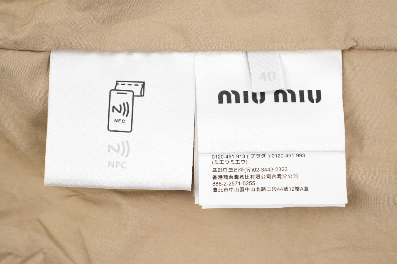 미우미우 치노 패브릭 블루종 자켓