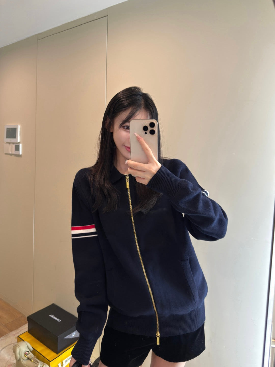 톰브라운 코튼 밀라노 스티치 암밴드 봄버 재킷