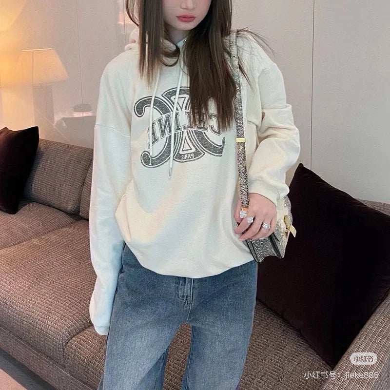 셀린느 루즈 코튼 플리스 후드티