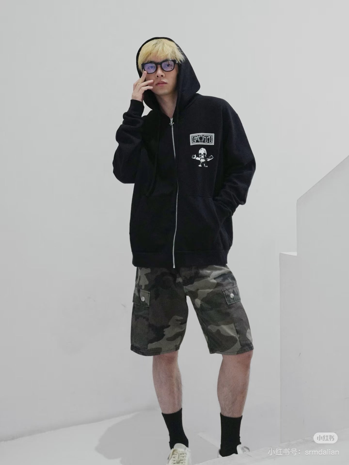 크롬하츠 멀티 포티 집업 후드 블랙