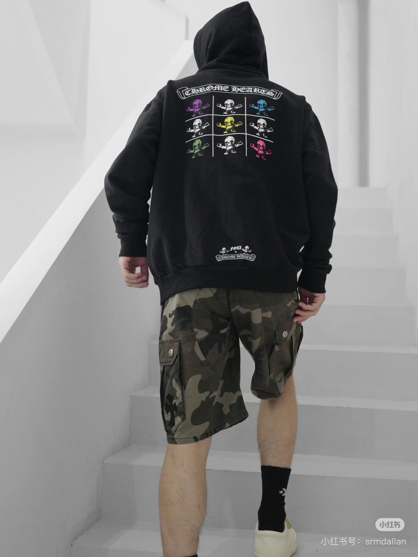 크롬하츠 멀티 포티 집업 후드 블랙