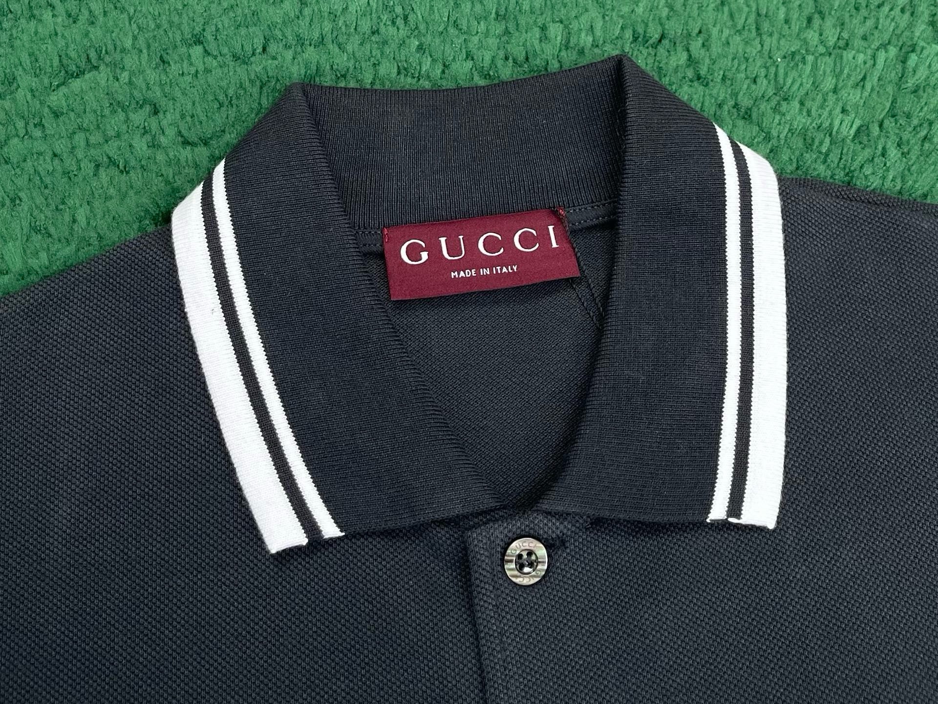 구찌 엠브로이더드 코튼 블렌드 폴로 셔츠