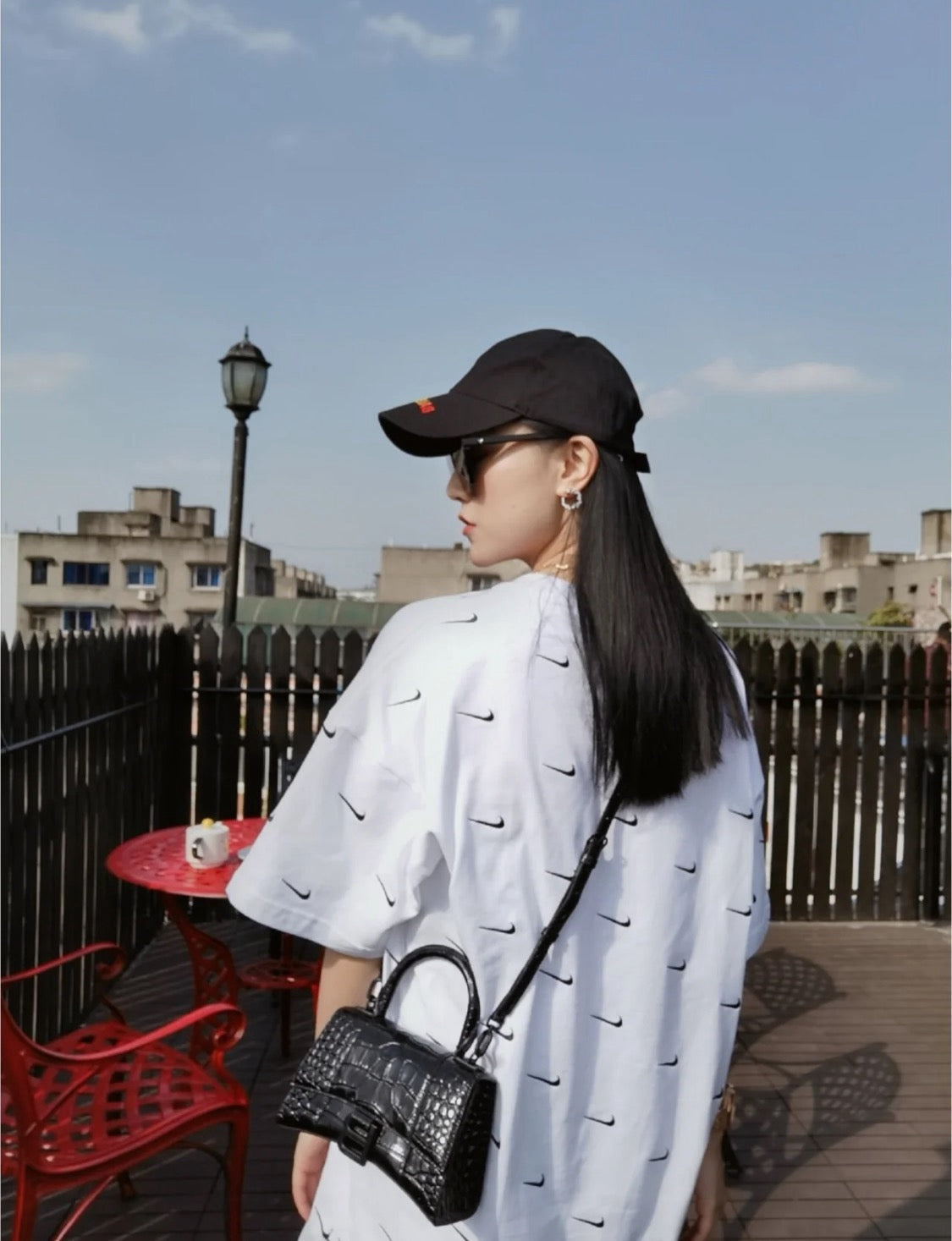 발렌시아가 아워글래스 탑 핸들백 크로커다일 XS,S,M