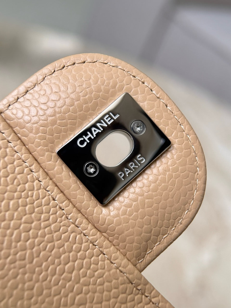 샤넬 클래식 플랩백 스몰 캐비어 (베이지)