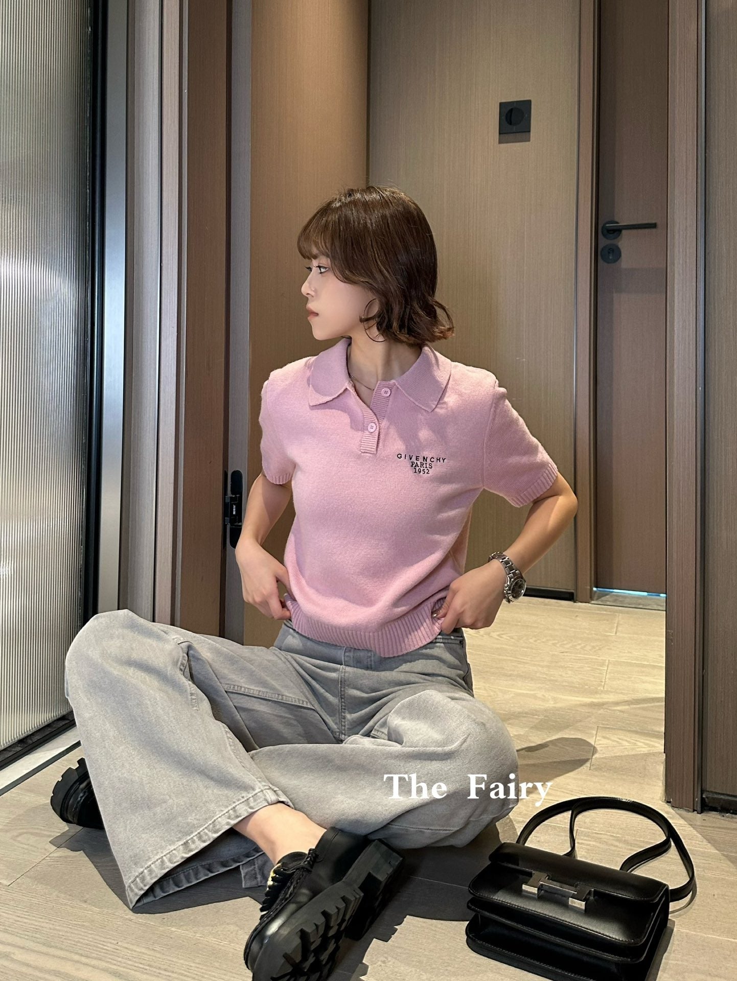 지방시 울 캐시미어 폴로 스웨터