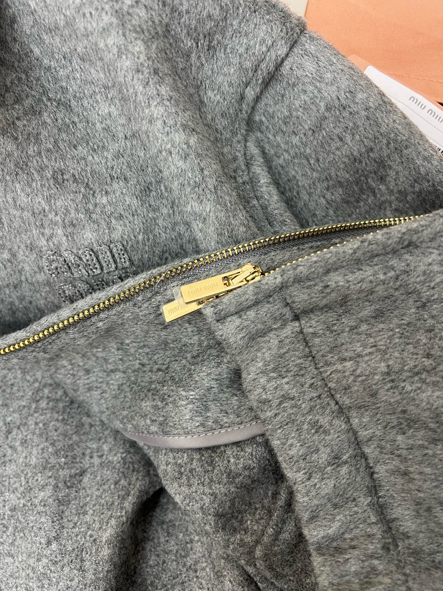 미우미우 더블 캐시미어 블루종 자켓