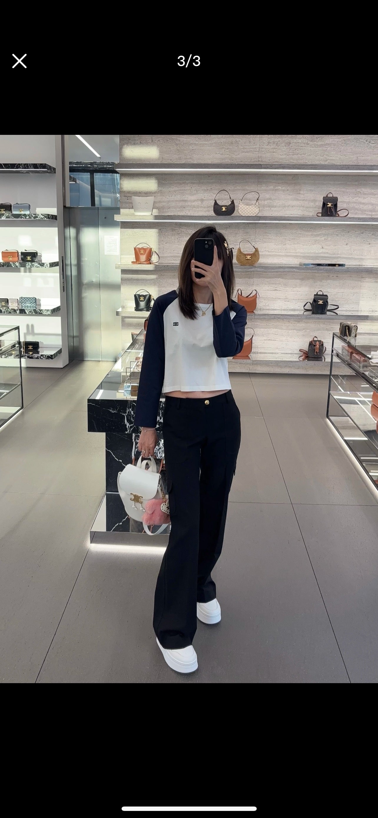 셀린느 트리옹프 코튼 저지 티셔츠