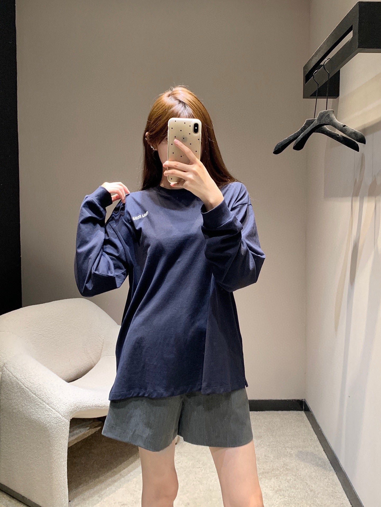 미우미우 긴소매 저지 티셔츠