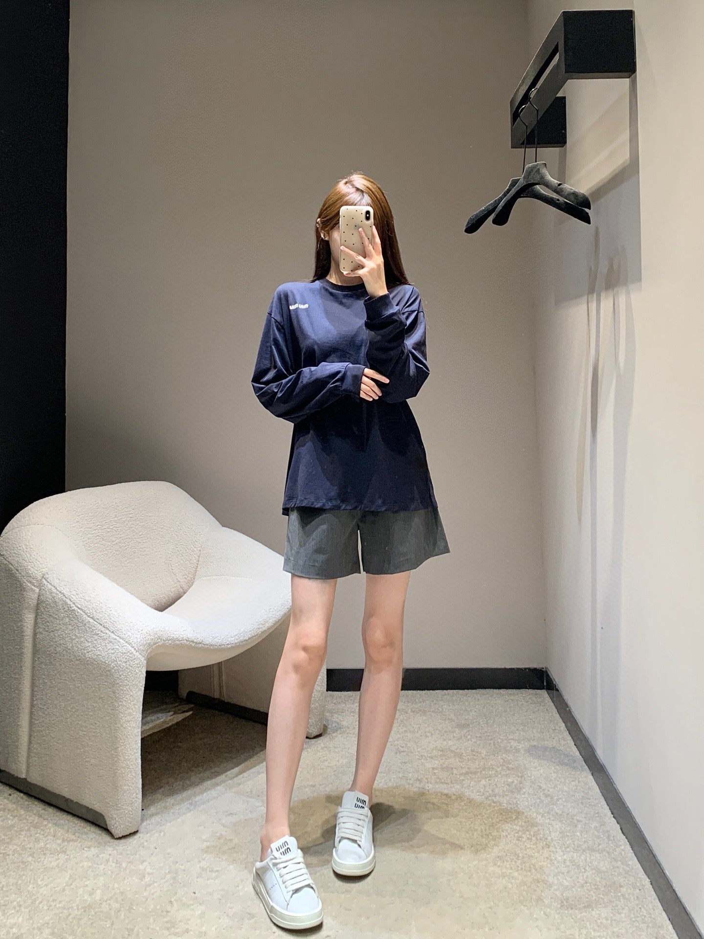 미우미우 긴소매 저지 티셔츠