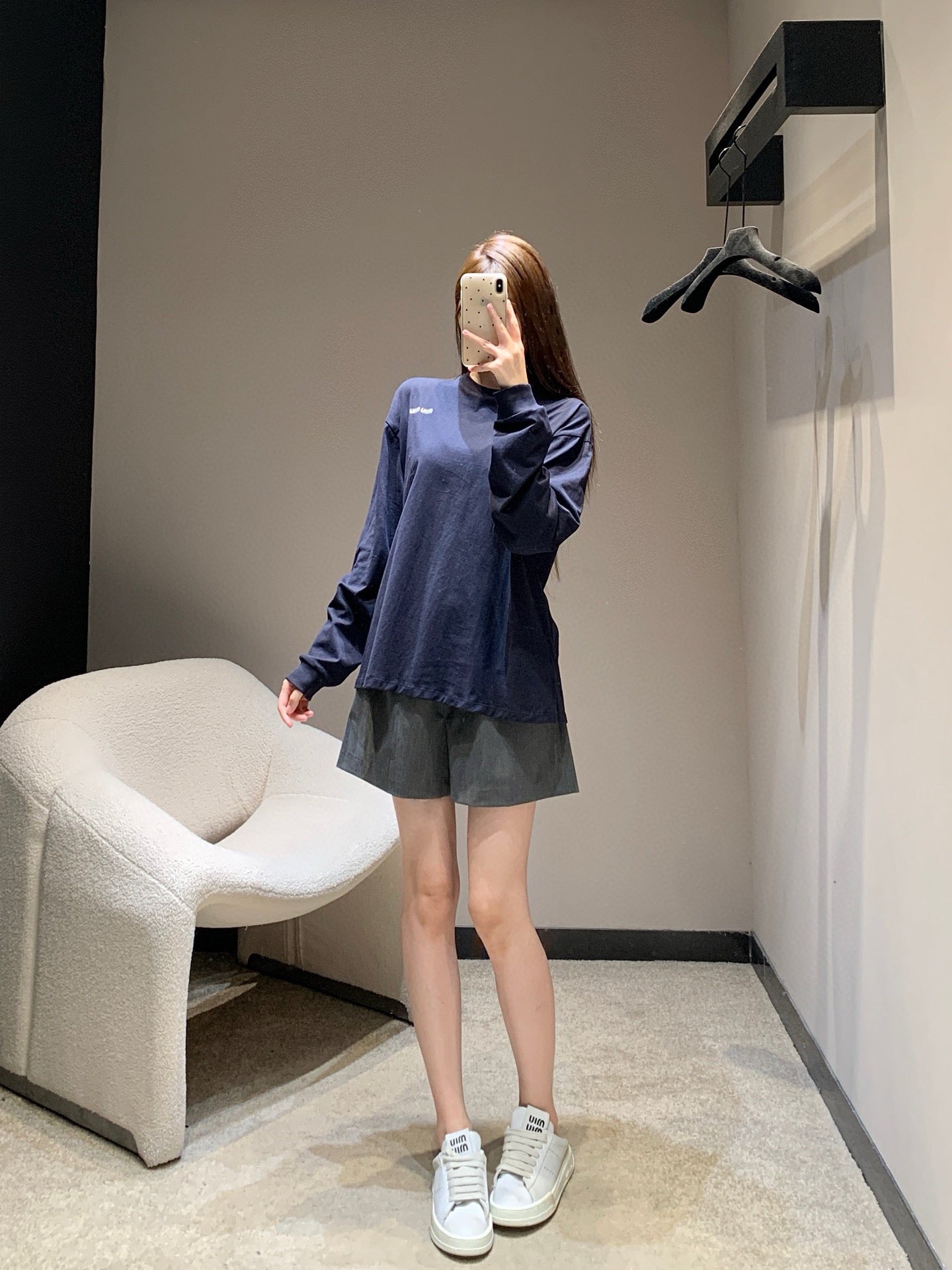 미우미우 긴소매 저지 티셔츠