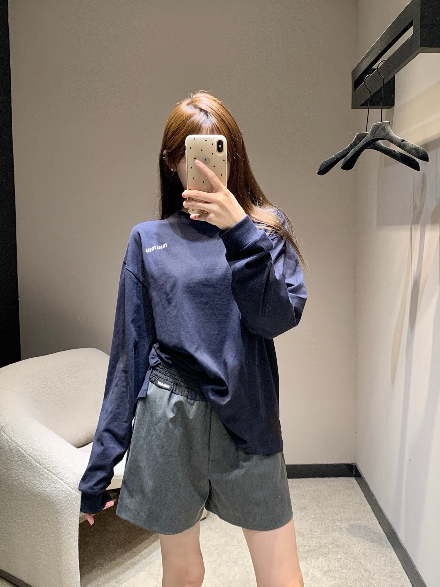 미우미우 긴소매 저지 티셔츠