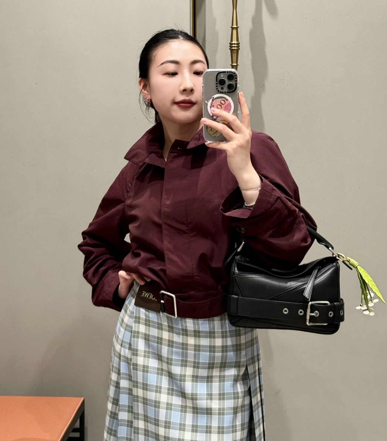 로에베 코튼 블렌드 숏 트렌치코트