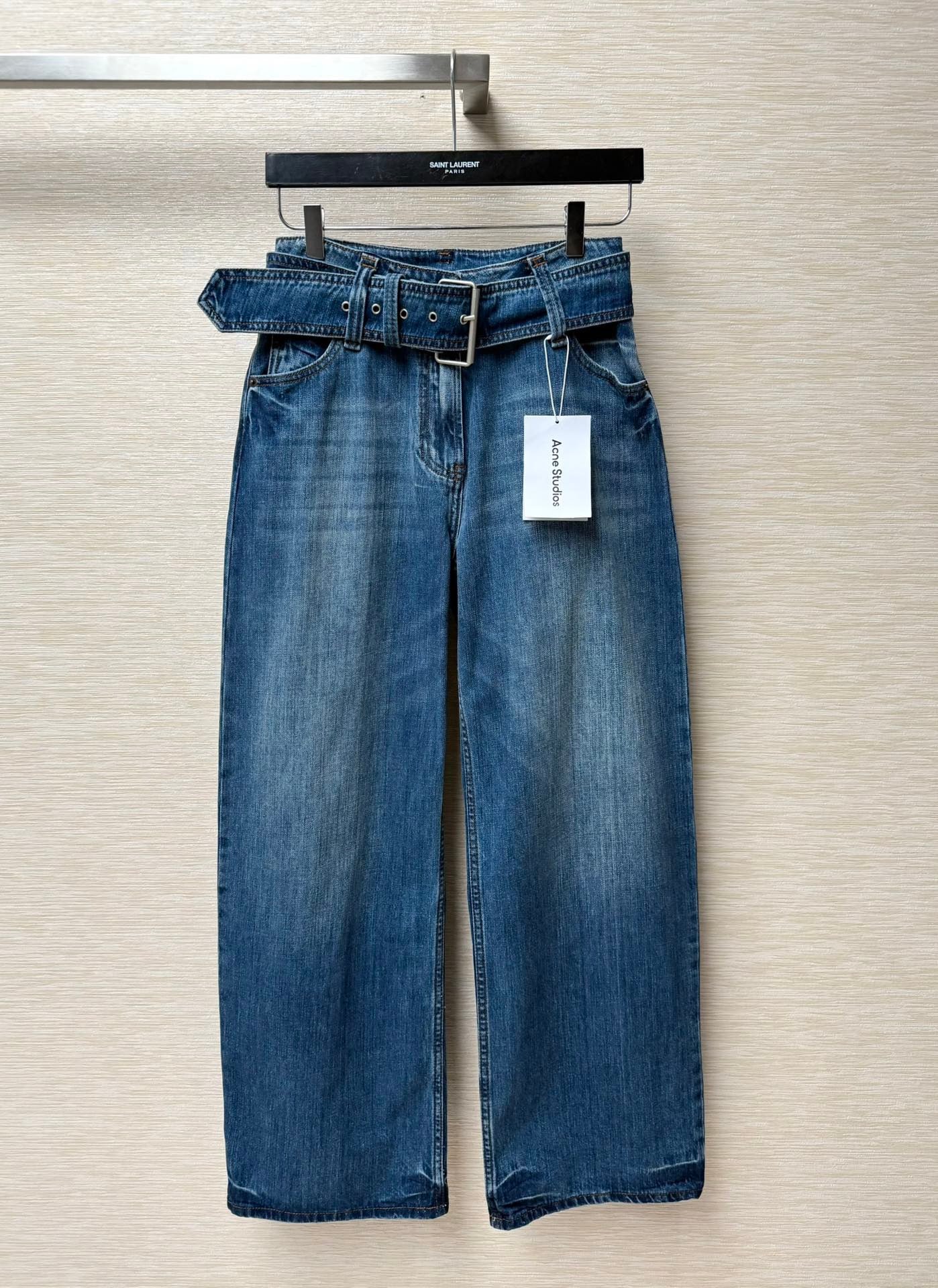 아크네 스튜디오 벨트 데님 팬츠