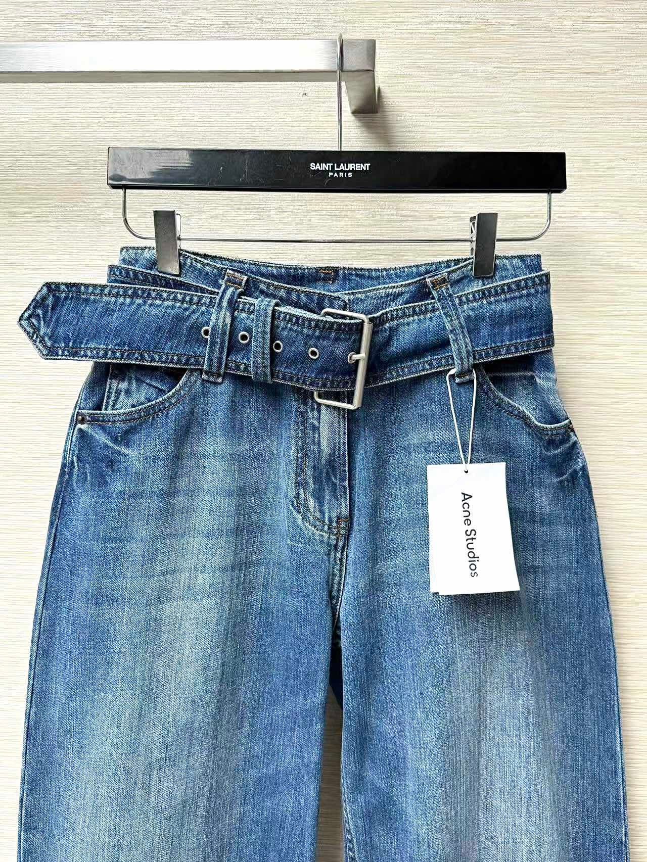 아크네 스튜디오 벨트 데님 팬츠