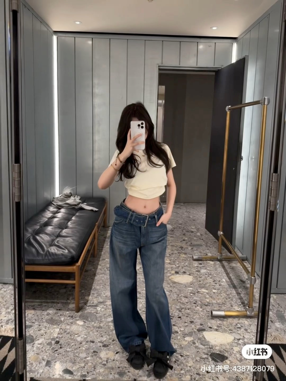 아크네 스튜디오 벨트 데님 팬츠