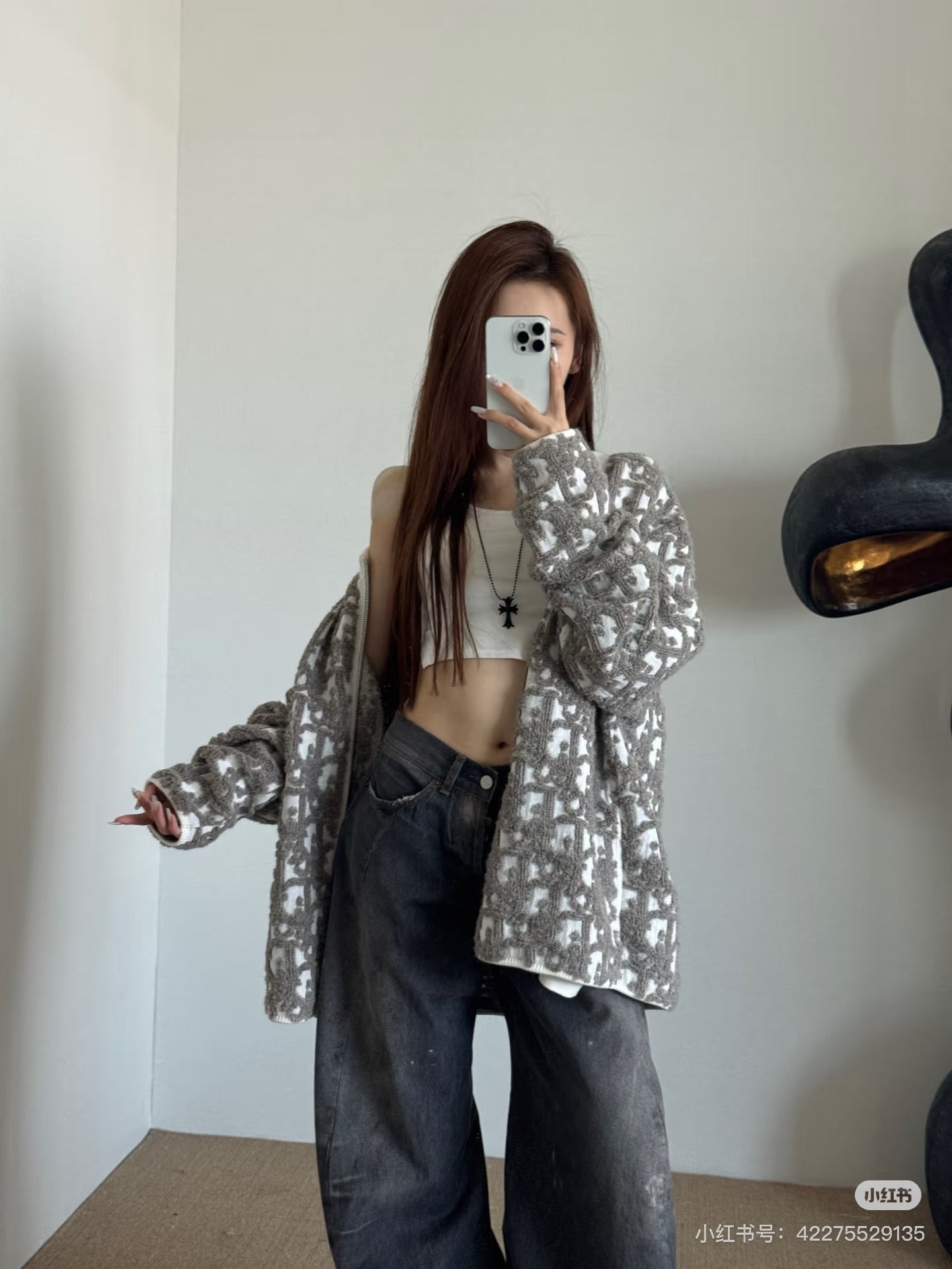 디올 오블리크 가디건