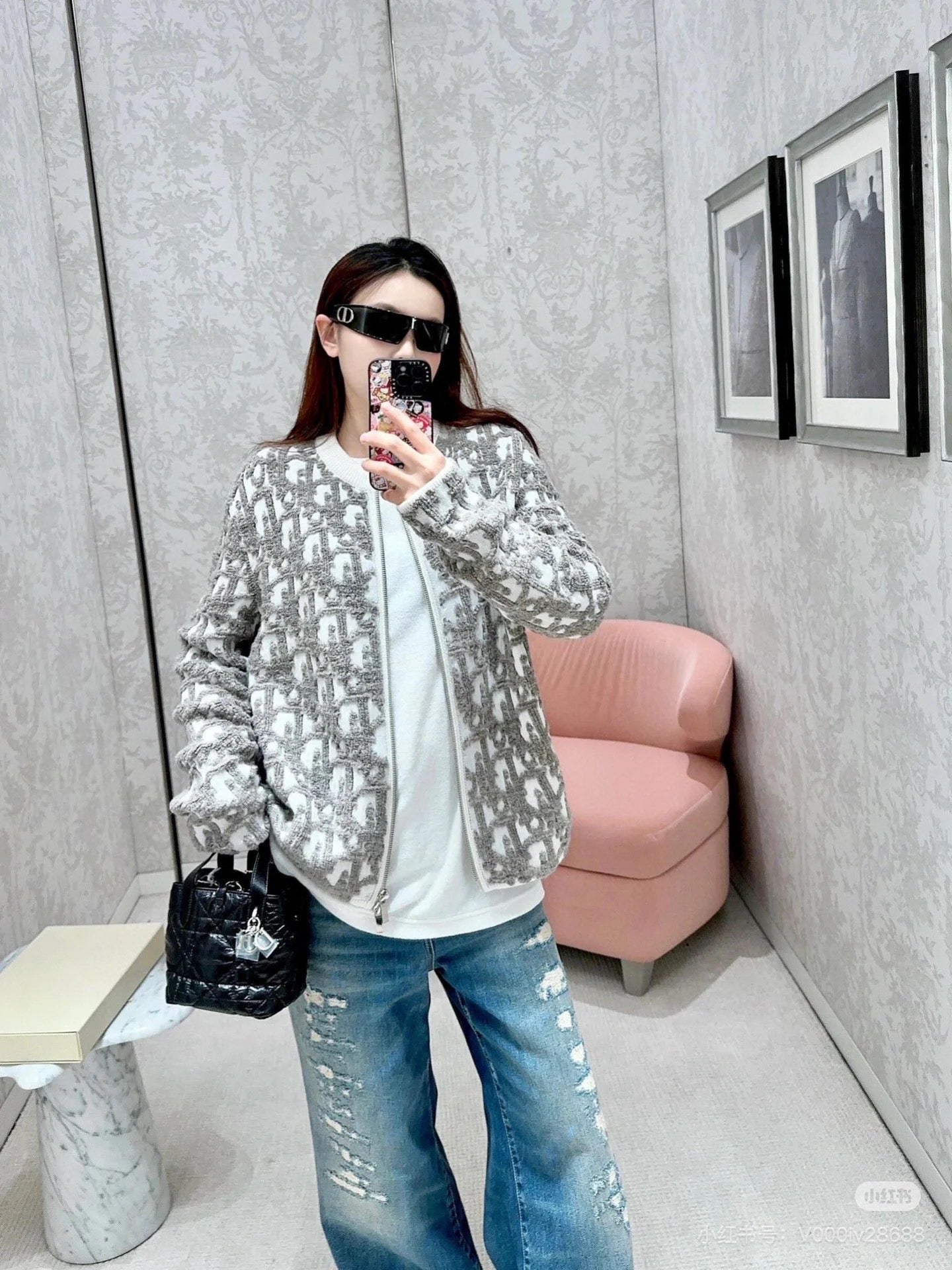 디올 오블리크 가디건