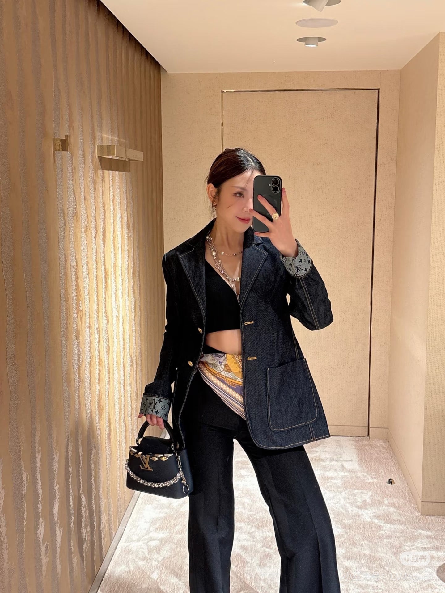 루이비통 데님 프레피 블레이저