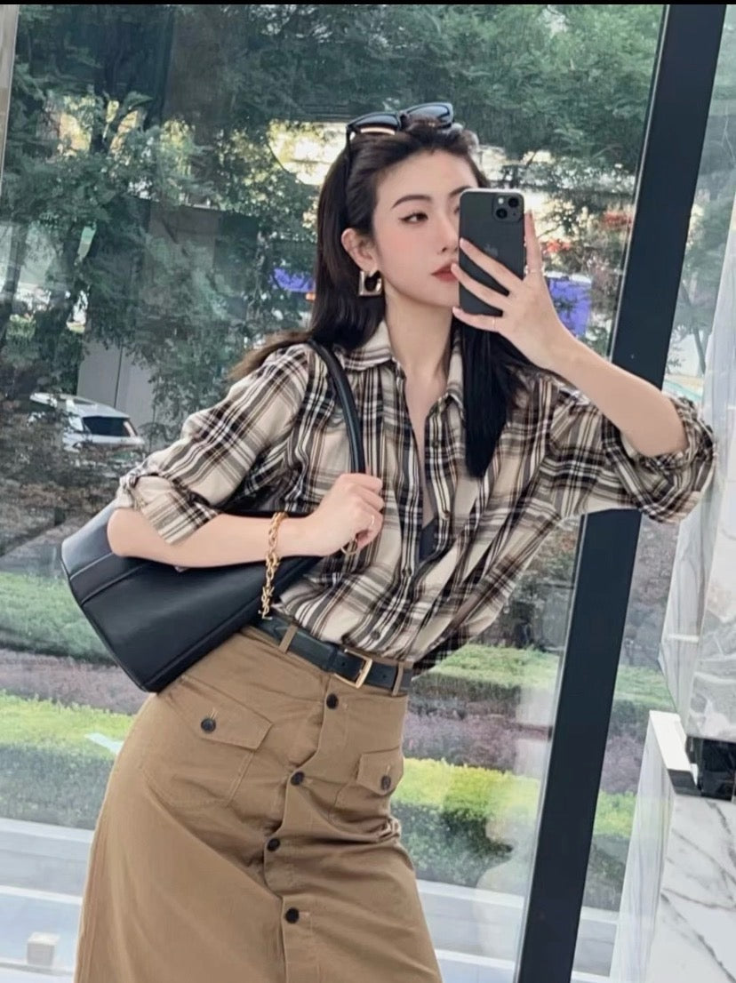 생로랑 코튼 카산드르 라발리에르 셔츠