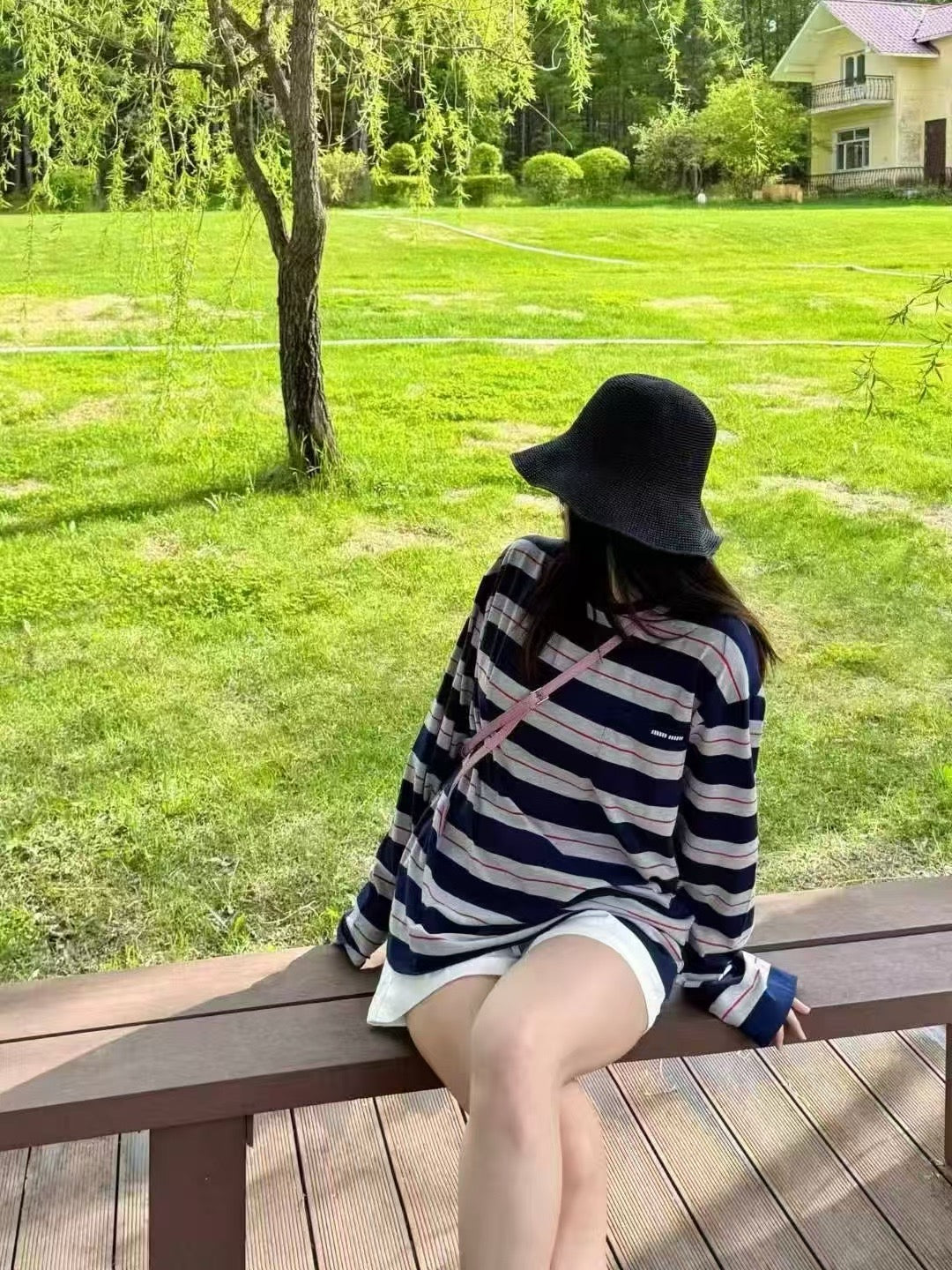 미우미우 롱슬리브 코튼 티셔츠