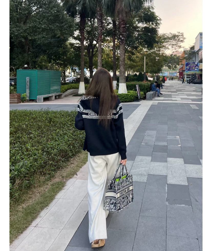 디올 리버서블 후드 지퍼 가디건