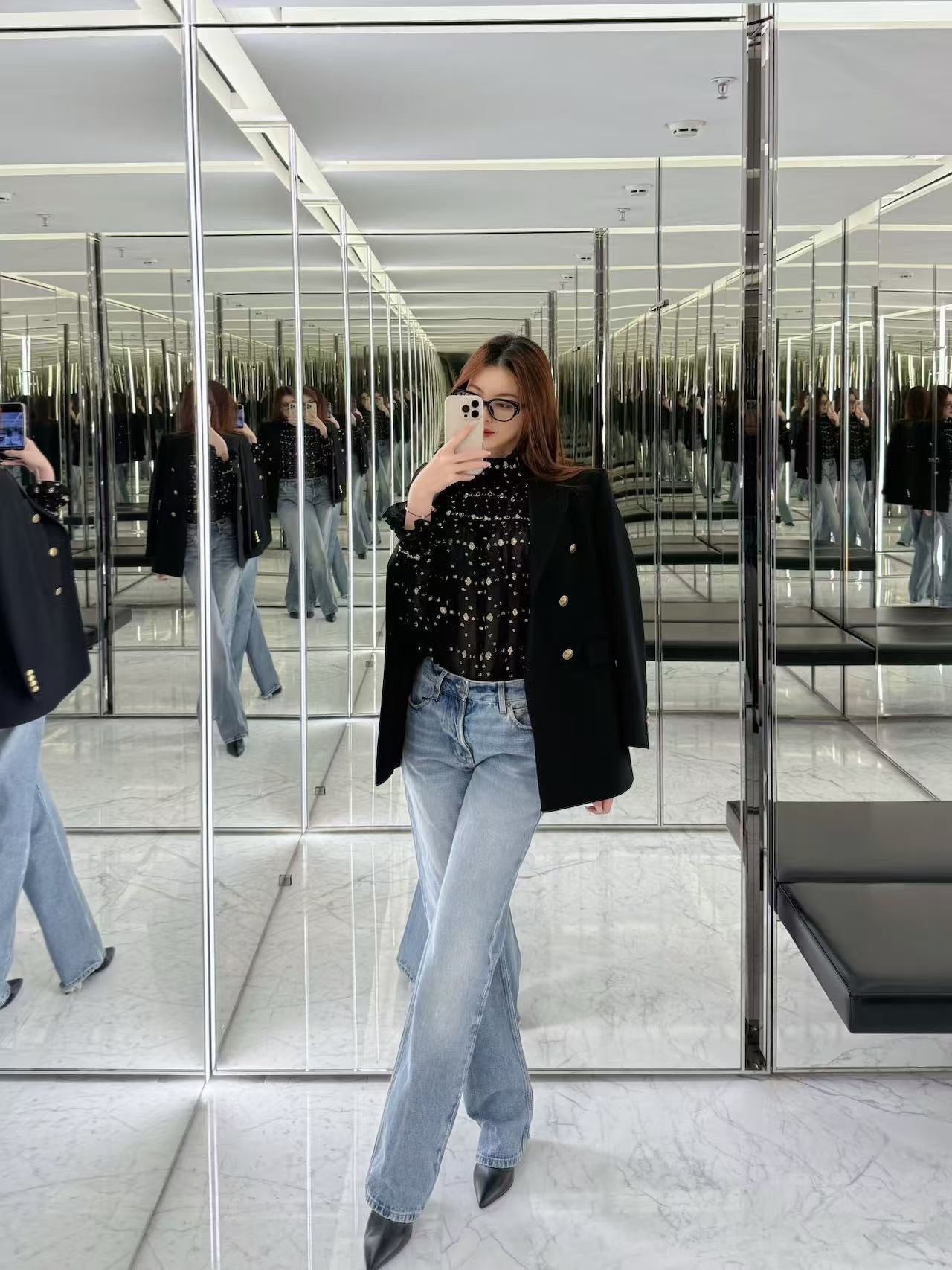 생로랑 더블 브레스트 자켓