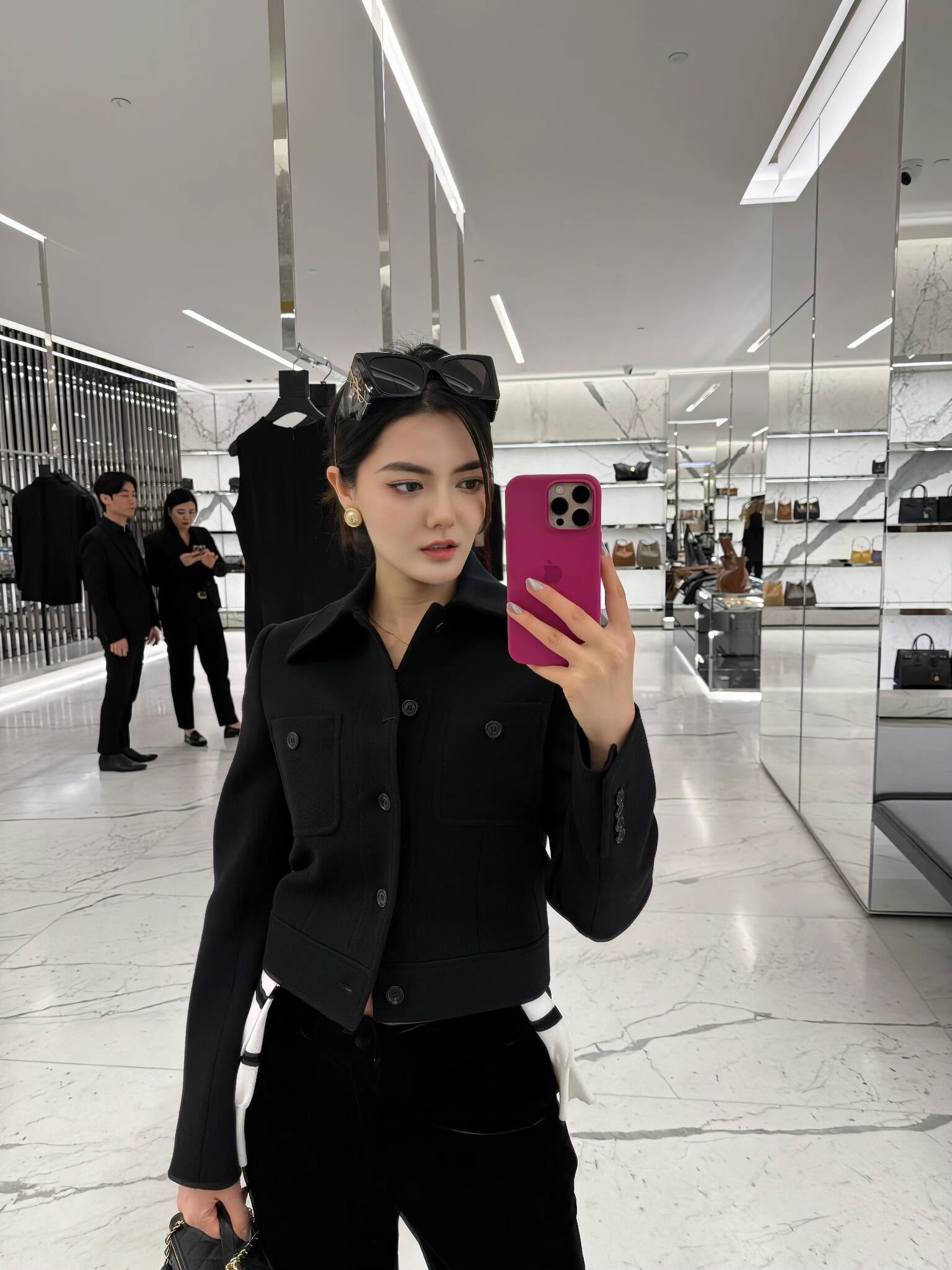 생로랑 울 블렌드 크롭 자켓