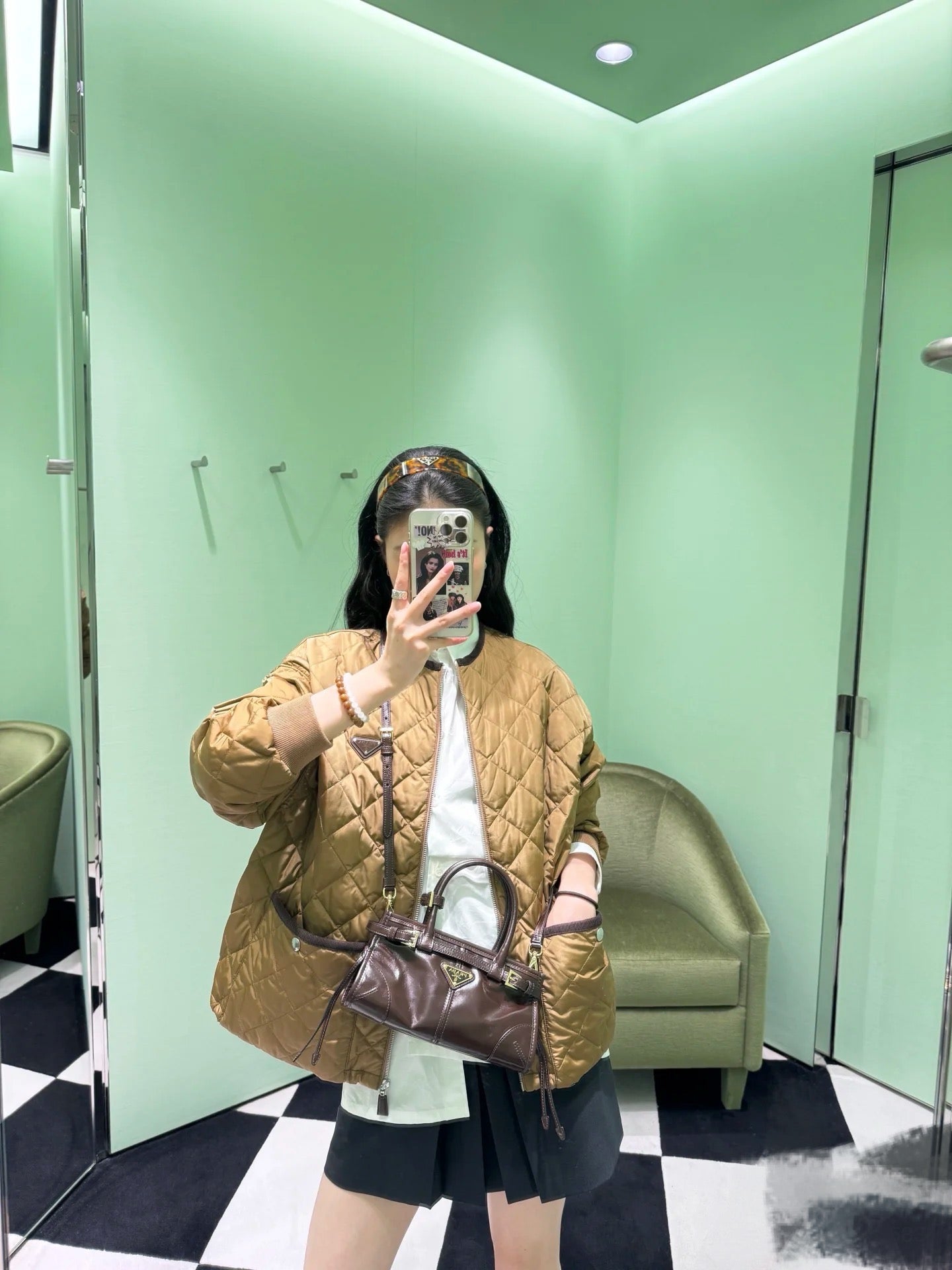 프라다 퀄팅 라이트 리나일론 자켓