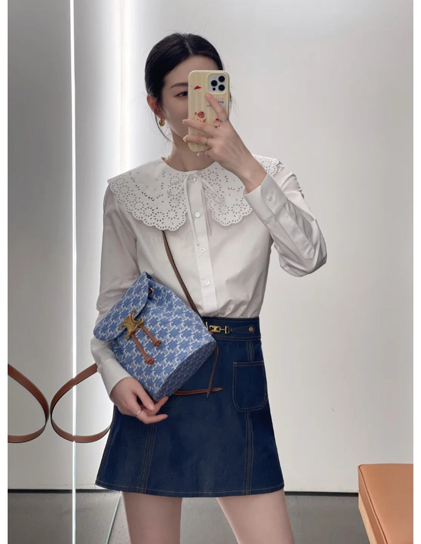 셀린느 크롭 로미 셔츠