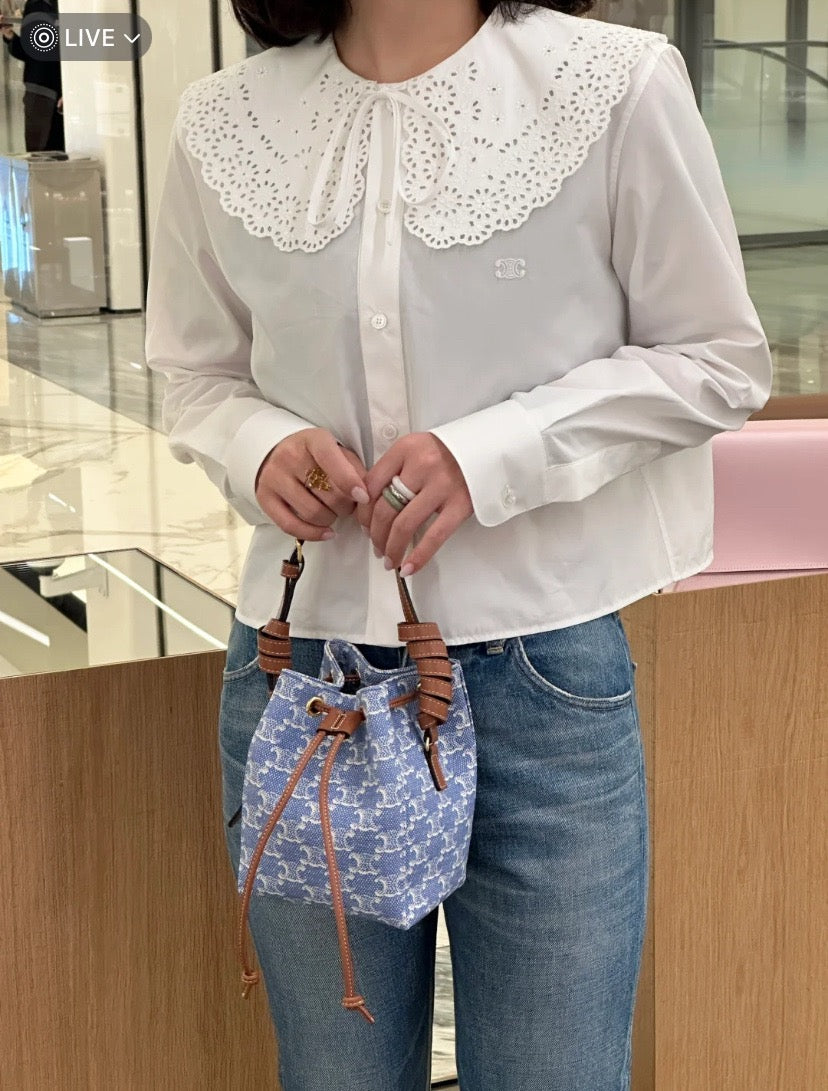 셀린느 크롭 로미 셔츠