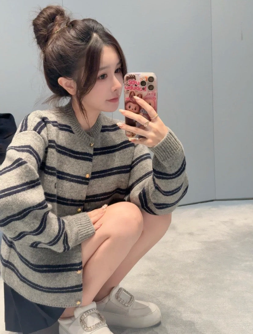 미우미우 셰틀랜드 니트 가디건