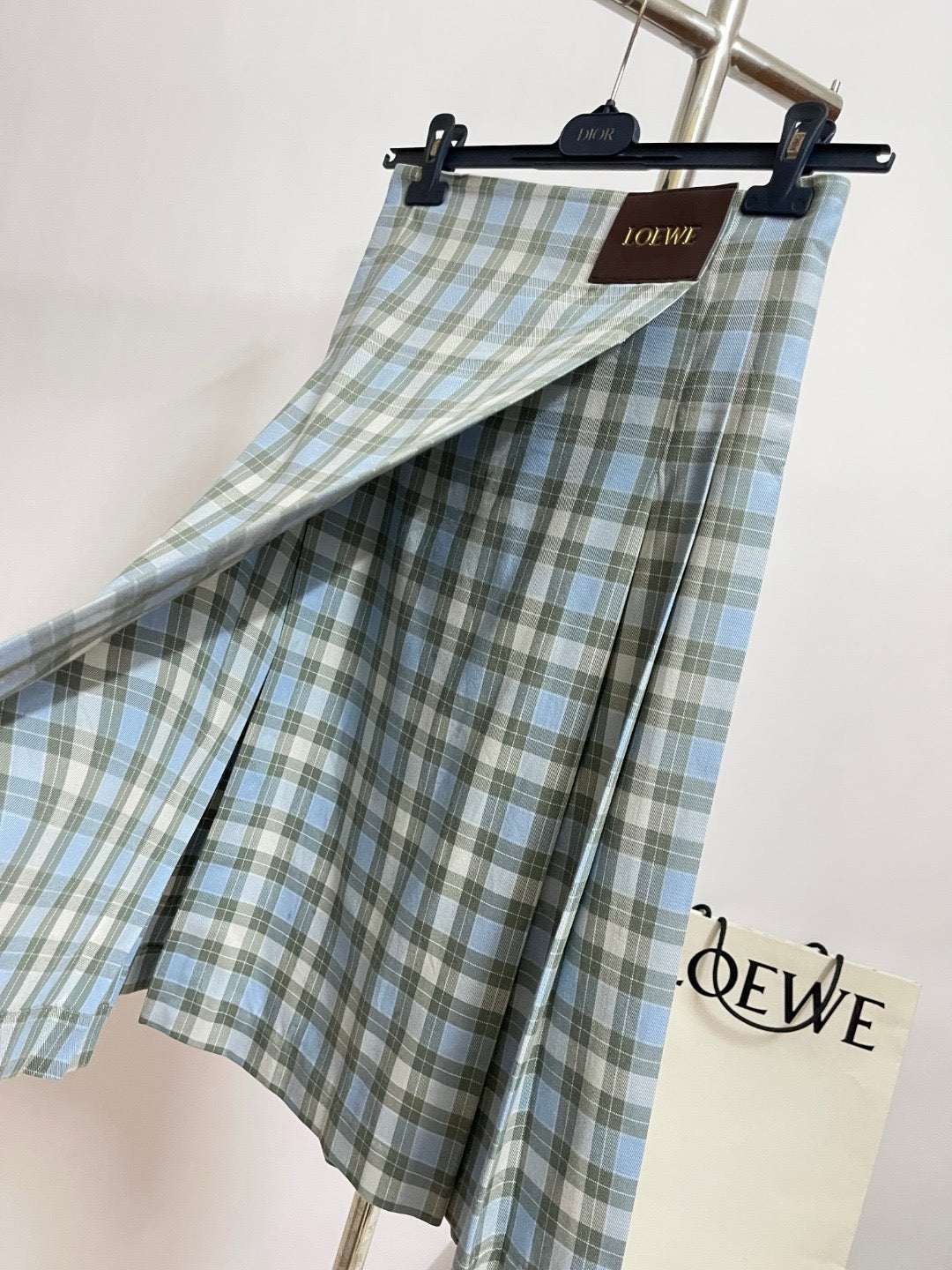 로에베 울 블렌드 플리츠 스커트
