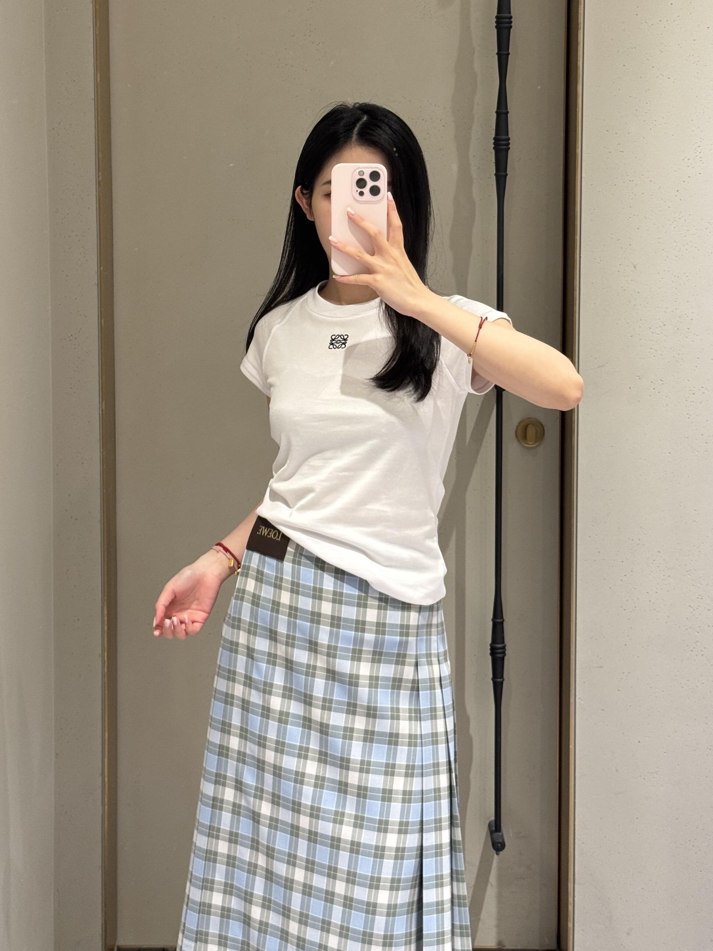로에베 울 블렌드 플리츠 스커트