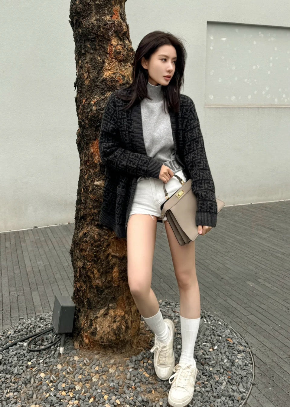 펜디 FF 로고 가디건