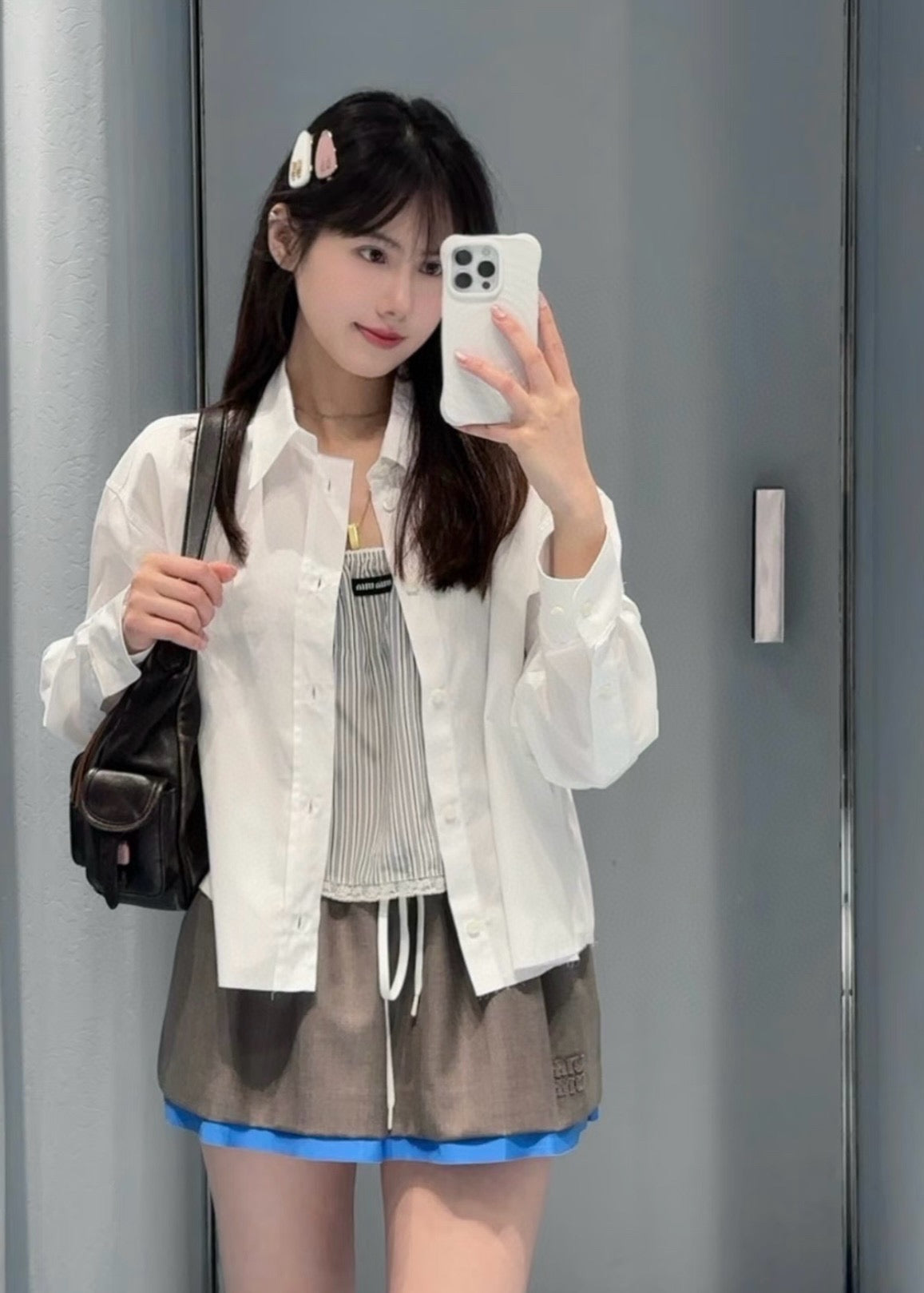 미우미우 포플린 셔츠
