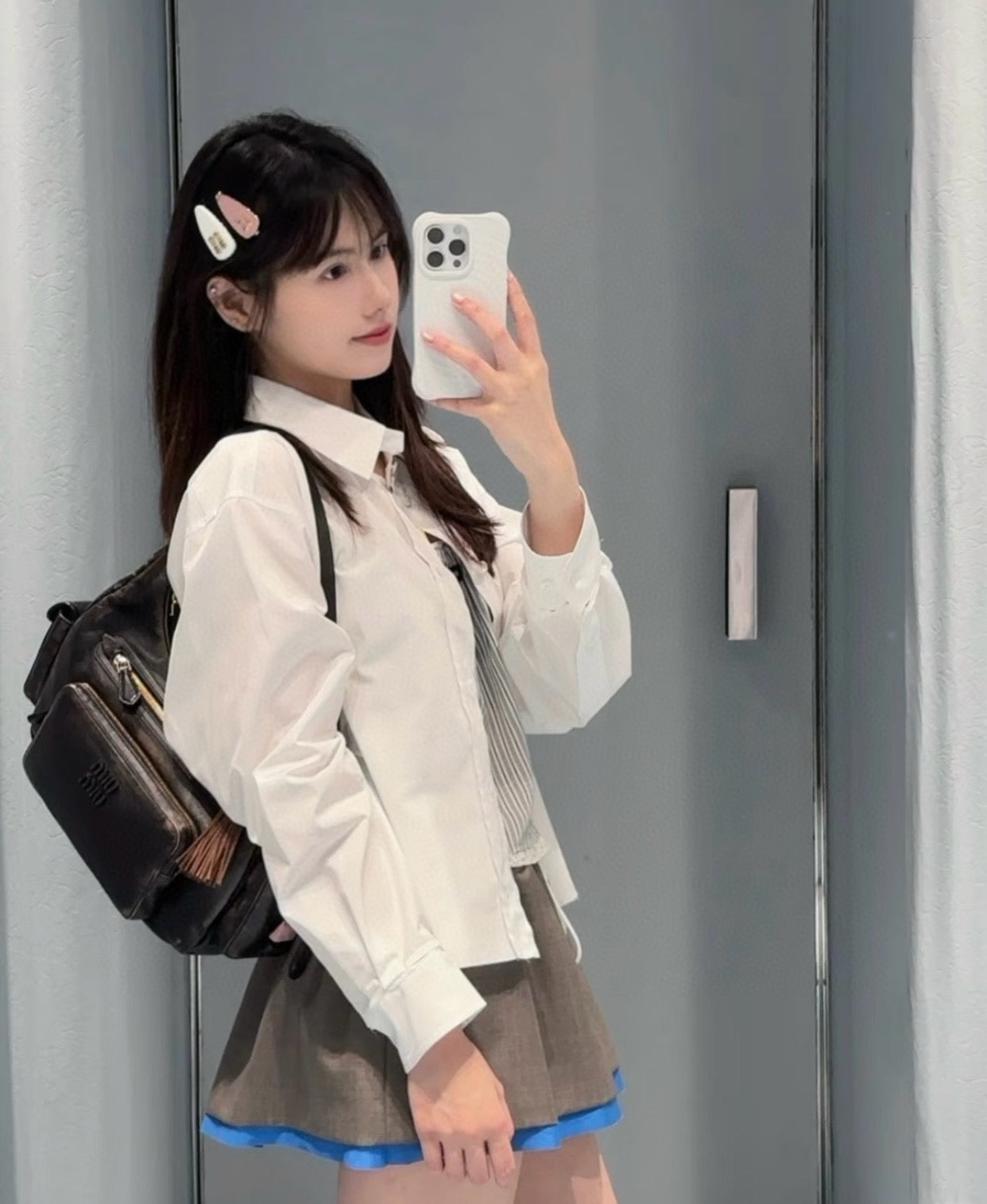 미우미우 포플린 셔츠