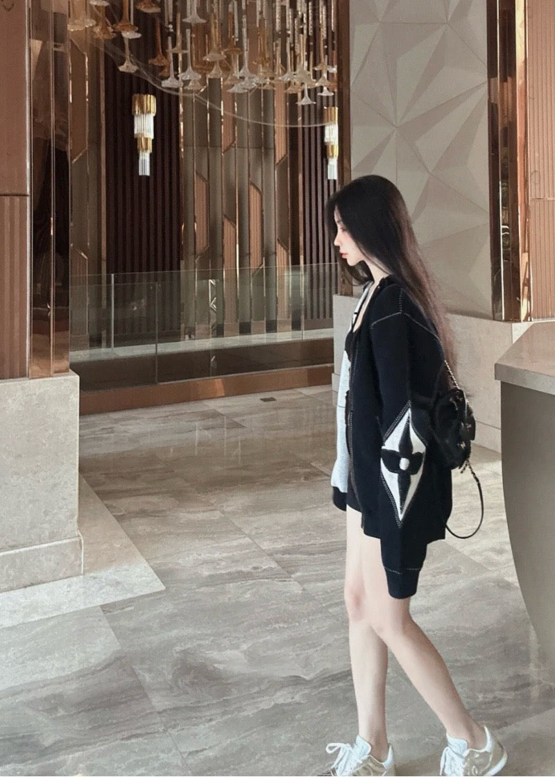루이비통 그래픽 인따르시아 지퍼 코튼 후드티