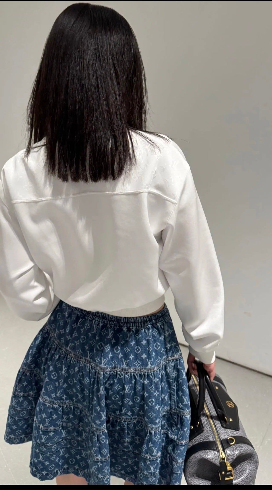 루이비통 모노그램 데님 티어드 스커트