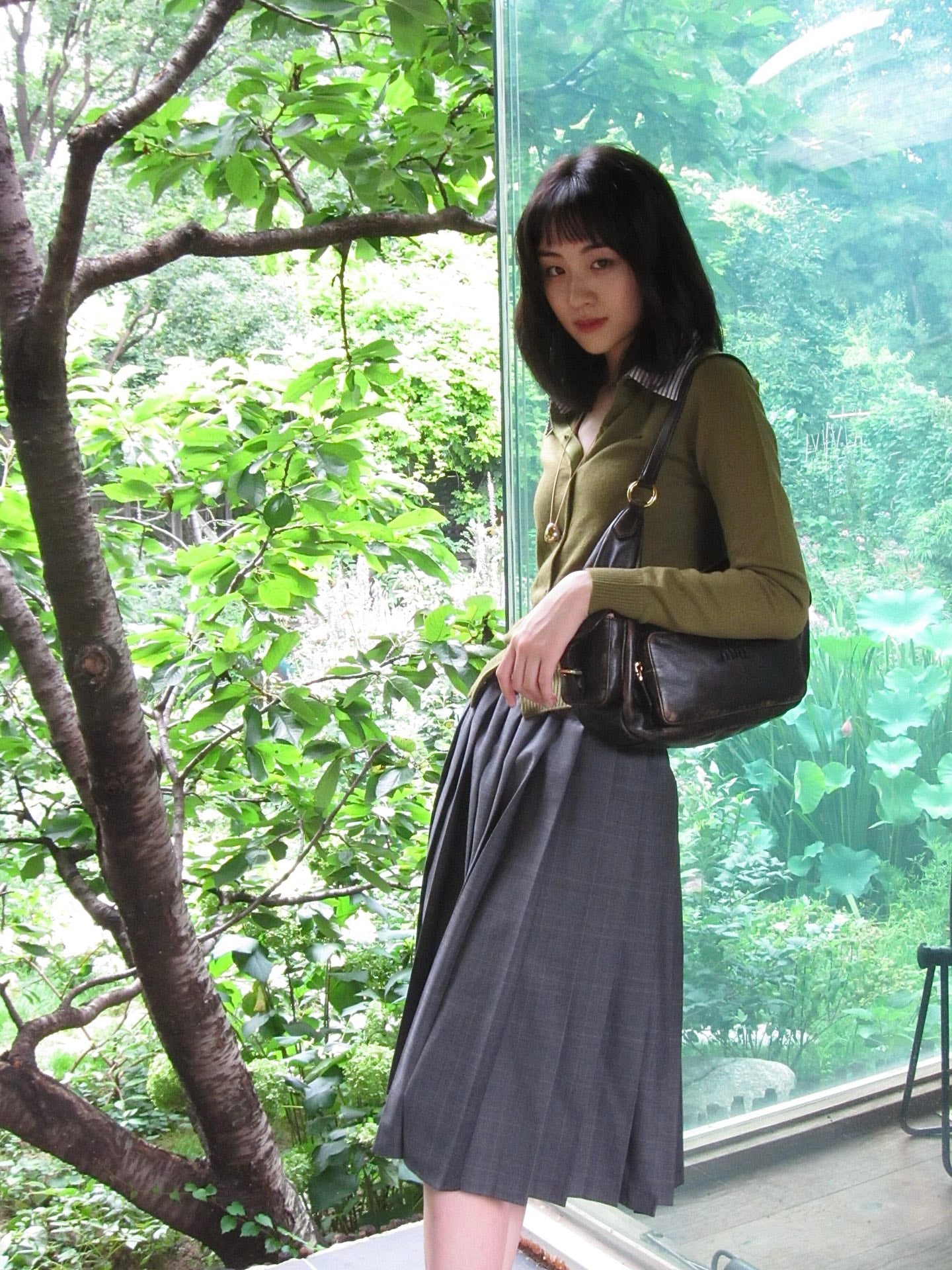 미우미우 카라 장식 캐시미어 가디건