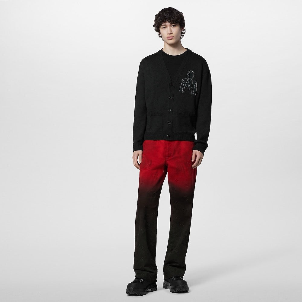 루이비통 비즈 자수 울 가디건